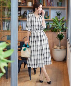 Tiaclasse L 【洗える】小顔効果も期待できるスキッパーシャツワンピース