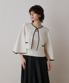 GRACE CONTINENTAL バイカラースリットニットカーディガン