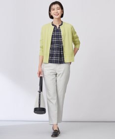 J.PRESS LADIES 【セットアップ対応・洗える】セルロースリネンストレッチ テーパード パンツ