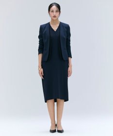 BEIGE， 【洗える・L-size】CINDY / Vネックハーフスリーブワンピース