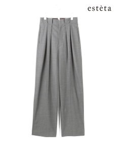 23区 【エステータ】ウールトロドライストレッチ タックワイドパンツ