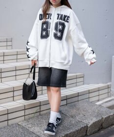 WEGO ナンバリング裏起毛BIGジップパーカー