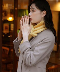 Tiaclasse 【ウール95%】ノーカラー包みボタンAラインコート