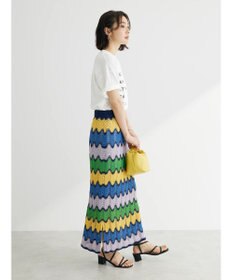 Green Parks 透かし編みマルチボーダースカート