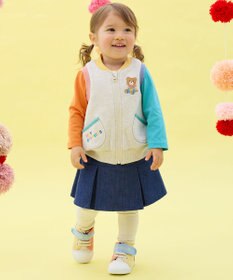 MIKI HOUSE HOT BISCUITS 【80-120cm】マルチカラー 裏毛パイルベスト