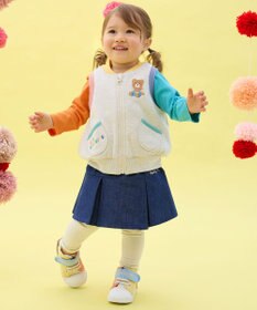 MIKI HOUSE HOT BISCUITS 【80-120cm】マルチカラー 裏毛パイルベスト