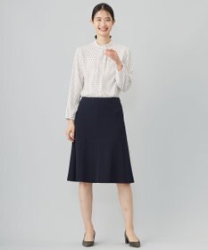 J.PRESS LADIES L 【洗える】ジオメトリックプリント ブラウス