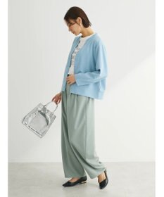 Green Parks カットジョーゼットドットボタンカーディガン