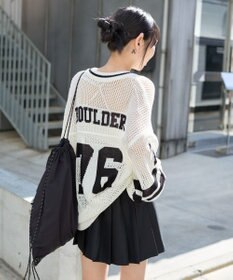 WEGO ナンバリングメッシュニットプルオーバー