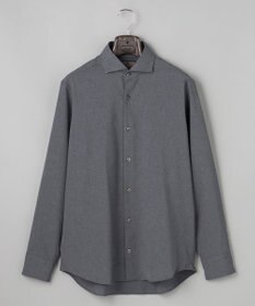 GOTAIRIKU 【シワになりにくい/ストレッチ/洗える】ウールライク シャツ_カッタウェイカラー