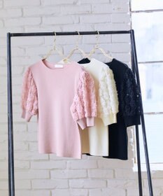 Feroux ブーケスリーブ ニットプルオーバー