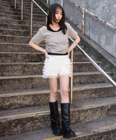 WEGO レイヤードキーネック半袖T