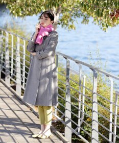 Tiaclasse 【ウール95%】ノーカラー包みボタンAラインコート