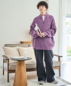 WEGO U.S. POLO ASSN.|別注畔編みハーフジップセーター