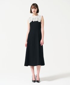 GRACE CONTINENTAL 刺繍カラー付ドレス