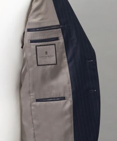 GOTAIRIKU シワになりにくい【御幸毛織/みゆきけおり】Superio160 スーツ_ネイビーストライプ