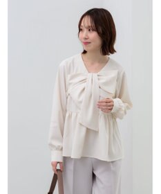 Te chichi リボンディテールペプラムブラウス