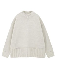 earth music&ecology 【毛玉防止 / 洗濯機洗い可】アンチピリングモックネックバックスリットニット