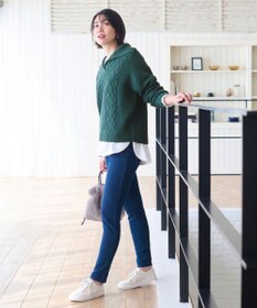 ANY 【洗濯機可】スキッパーソフトタッチアラン柄ニット