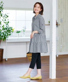 Tiaclasse L 【洗える】1枚で大人華やぐ2段ティアードシャツチュニック