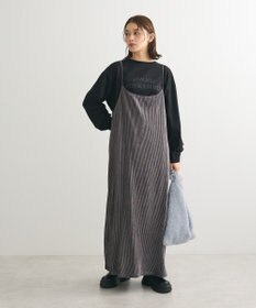 Green Parks ベロアプリーツキャミワンピース