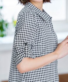 Tiaclasse L 【洗える】1枚で大人華やぐ2段ティアードシャツチュニック