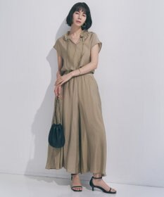 UNFILO 【WEB限定カラー】ヴィンテージシアー ギャザーワイドパンツ ベージュ