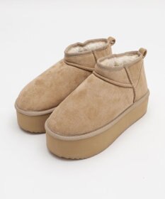 WEGO 【25年秋冬新作/あったかブーツ】厚底ムートンタッチブーツ