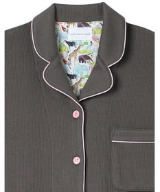 une nana cool 【綿混】ソフトコットンリブ 半袖開襟パジャマ MADE WITH LIBERTY FABRIC