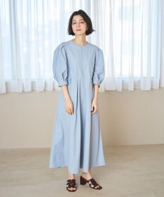 #Newans 【撥水加工/洗濯機可能】〈小柄さんにお勧め〉パフスリーブフレアワンピース