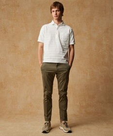 JOSEPH ABBOUD クールビズ【オーガニックコットン使用・日本素材】リンクスボーダー ポロシャツ