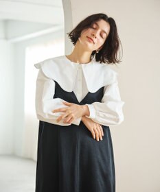 #Newans 【洗濯機可能/シワになりにくい】〈小柄さんにお勧め〉ウェービーカラーブラウス