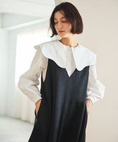 #Newans 【洗濯機可能/シワになりにくい】〈小柄さんにお勧め〉ウェービーカラーブラウス