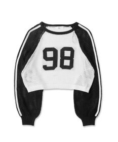 WEGO ラグランショートメッシュニット