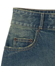 WEGO ヴィンテージウォッシュ台形デニムミニスカート