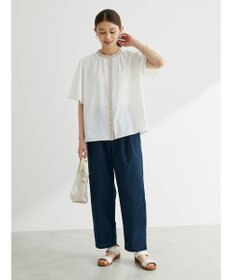 Green Parks 綿麻混タックテーパードパンツ