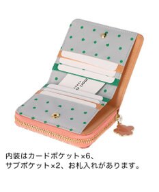 tsumori chisato CARRY クラフトフラワー ラウンドファスナー折り財布　花柄　牛革　日本製