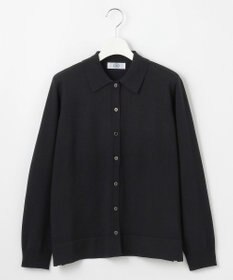 J.PRESS LADIES L 【洗える】WORSTED WOOL BLEND ポロ襟付き カーディガン