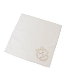 Maison de FLEUR リボンフレーム刺繍タオルハンカチ