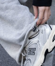 WEGO 【ウエストゴム/SMサイズ展開】裏起毛カーブデザインスウェットパンツ