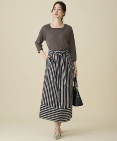 自由区 L ペーパーコットンスクエアネックニット プルオーバー