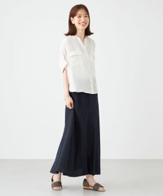 SHARE PARK LADIES 【洗える】ドルマンスリーブサテンシャツ