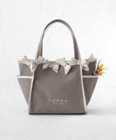 TOCCA トッカ リボン トートバッグ アイボリー色-