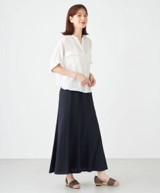 SHARE PARK LADIES 【洗える】ドルマンスリーブサテンシャツ