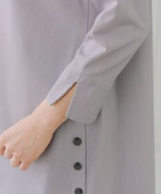 Tiaclasse 【洗える】サイドボタンシャツチュニックブラウス