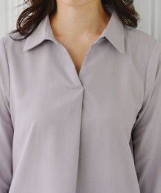 Tiaclasse 【洗える】サイドボタンシャツチュニックブラウス