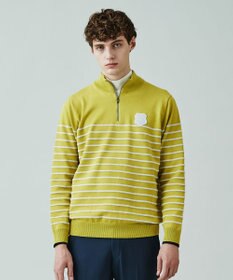 23区GOLF 【MEN】【手洗い可】コットンブレンド ハーフジップ ニット