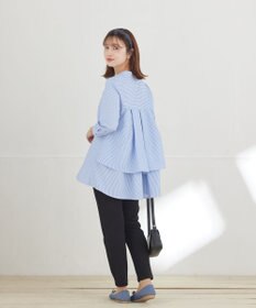 Tiaclasse L 【安田美沙子さん着用】日本製ジョーゼットピンタックテーパードパンツ