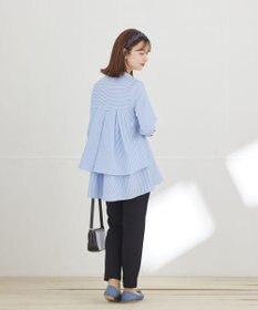 Tiaclasse L 【安田美沙子さん着用】日本製ジョーゼットピンタックテーパードパンツ