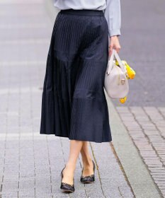 ANY SIS プリーツ切替 スカート ネイビー